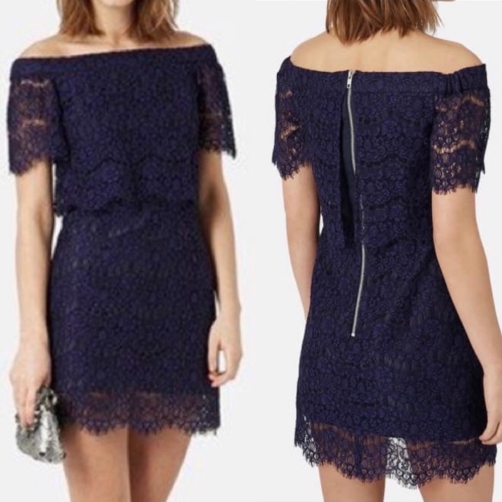 Topshop Off Shoulder Lace Dress